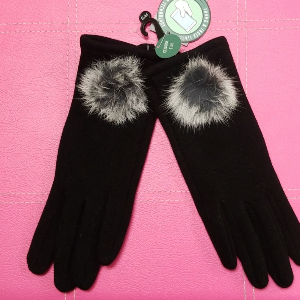 G.H. Gloves w/Real Fur -Touch Screen Fingers SM